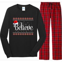 Merry Christmas Believe In Santa Claus Family Pajamas Long Sleeve Pajama Set