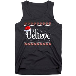 Merry Christmas Believe In Santa Claus Family Pajamas Tank Top