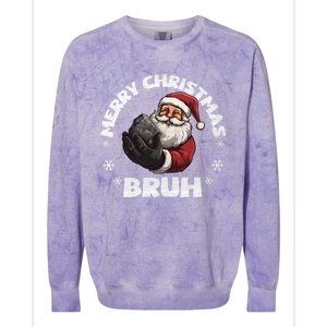 Merry Christmas Bruh Funny Naughty List Coal Xmas Long Sleeve Colorblast Crewneck Sweatshirt