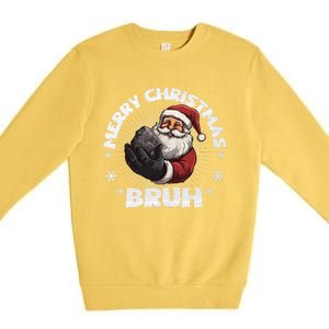 Merry Christmas Bruh Funny Naughty List Coal Xmas Long Sleeve Premium Crewneck Sweatshirt