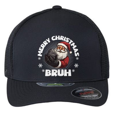 Merry Christmas Bruh Funny Naughty List Coal Xmas Long Sleeve Flexfit Unipanel Trucker Cap