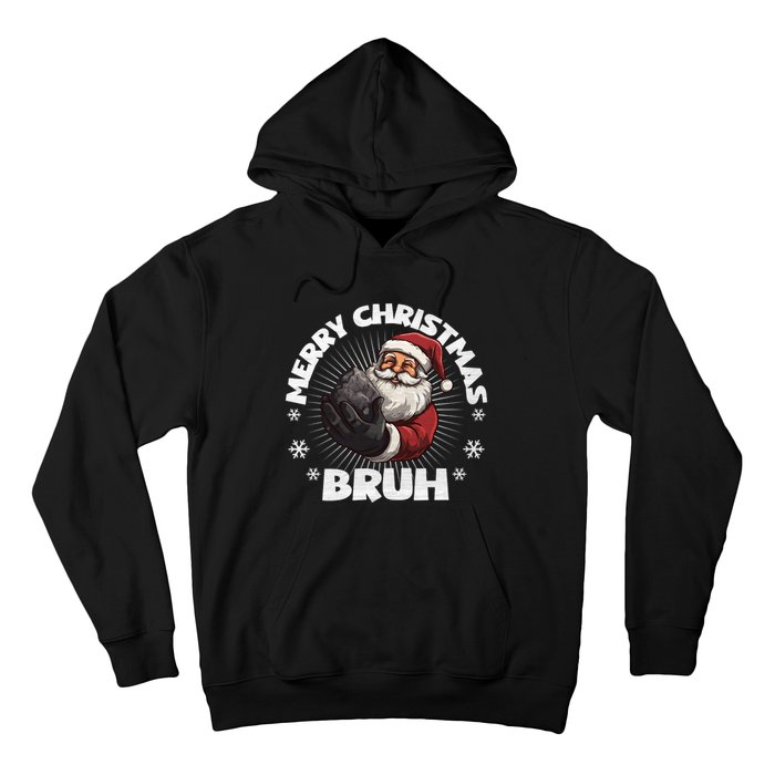 Merry Christmas Bruh Funny Naughty List Coal Xmas Long Sleeve Hoodie