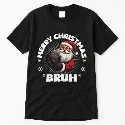 Merry Christmas Bruh Funny Naughty List Coal Xmas Long Sleeve Tall T-Shirt