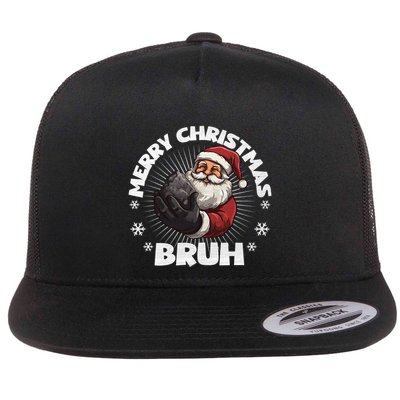 Merry Christmas Bruh Funny Naughty List Coal Xmas Long Sleeve Flatbill Hat