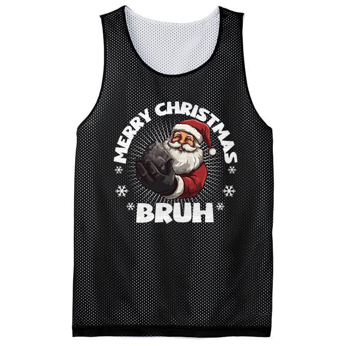 Merry Christmas Bruh Funny Naughty List Coal Xmas Long Sleeve Mesh Reversible Basketball Jersey Tank