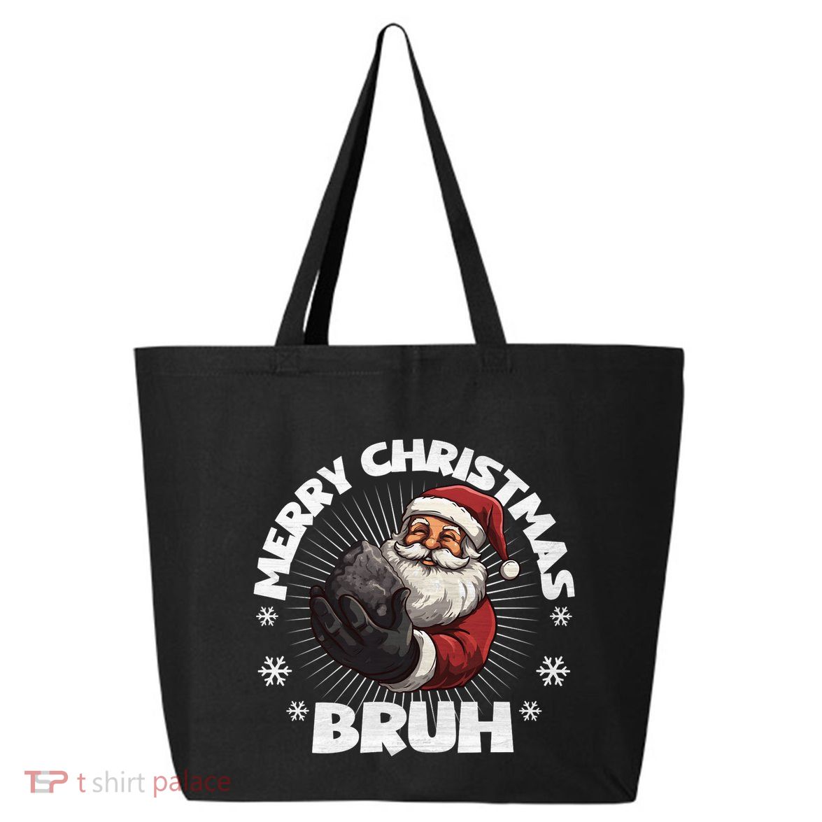 Merry Christmas Bruh Funny Naughty List Coal Xmas Long Sleeve 25L Jumbo Tote