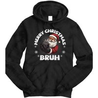 Merry Christmas Bruh Funny Naughty List Coal Xmas Long Sleeve Tie Dye Hoodie