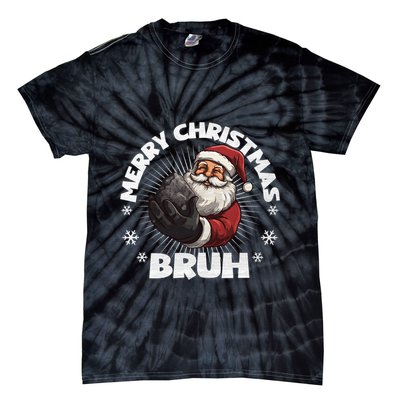 Merry Christmas Bruh Funny Naughty List Coal Xmas Long Sleeve Tie-Dye T-Shirt