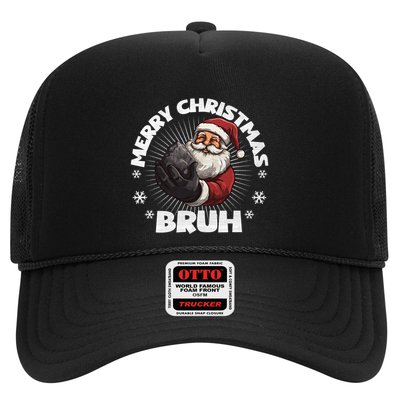 Merry Christmas Bruh Funny Naughty List Coal Xmas Long Sleeve Trucker Hat