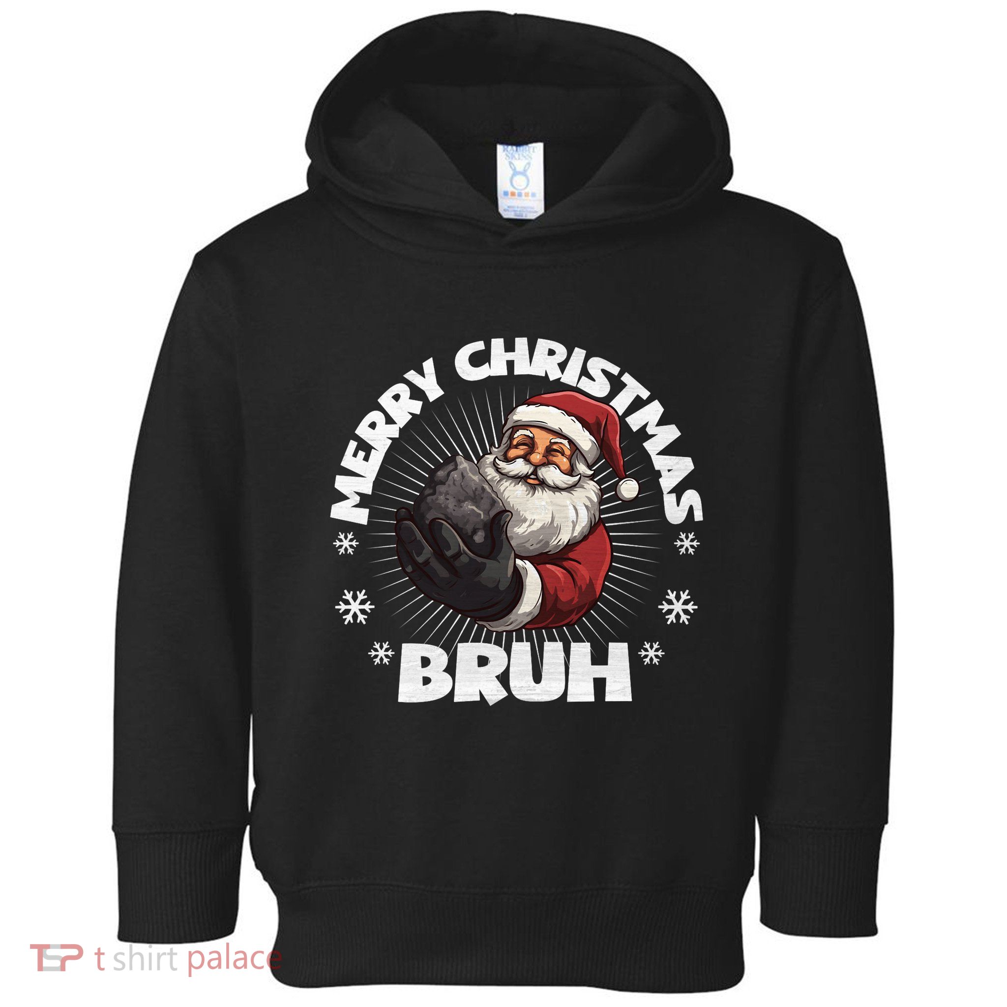 Merry Christmas Bruh Funny Naughty List Coal Xmas Long Sleeve Toddler Hoodie