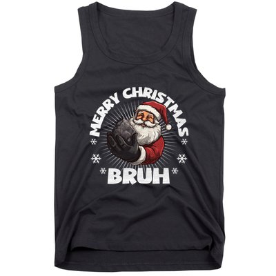 Merry Christmas Bruh Funny Naughty List Coal Xmas Long Sleeve Tank Top