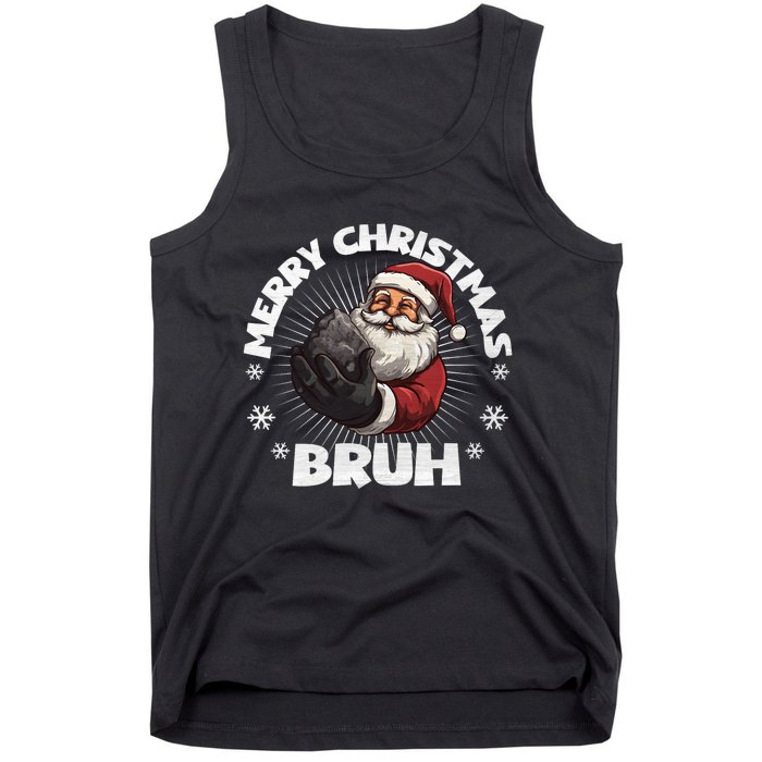 Merry Christmas Bruh Funny Naughty List Coal Xmas Long Sleeve Tank Top