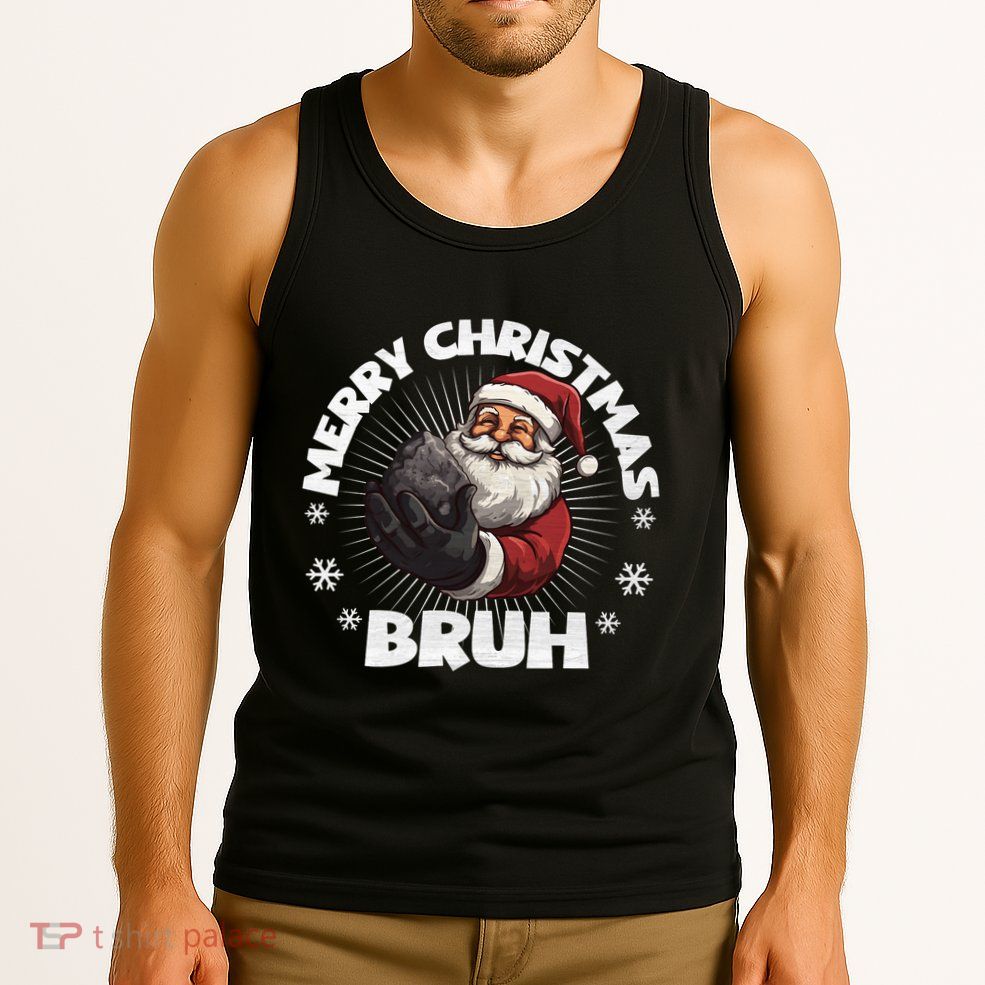 Merry Christmas Bruh Funny Naughty List Coal Xmas Long Sleeve Tank Top