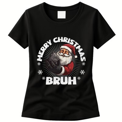 Merry Christmas Bruh Funny Naughty List Coal Xmas Long Sleeve Womens T-Shirt