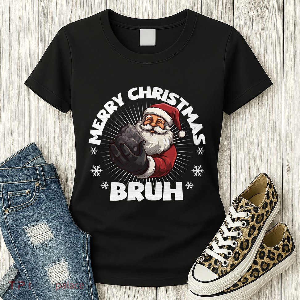 Merry Christmas Bruh Funny Naughty List Coal Xmas Long Sleeve Womens T-Shirt