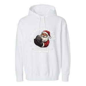 Merry Christmas Bruh Funny Naughty List Coal Xmas Long Sleeve Garment-Dyed Fleece Hoodie