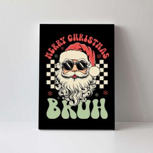 Merry Christmas Bruh Santa Sunglasses Retro Canvas