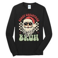 Merry Christmas Bruh Santa Sunglasses Retro Tall Long Sleeve T-Shirt