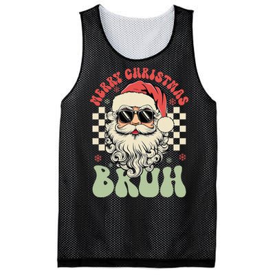 Merry Christmas Bruh Santa Sunglasses Retro Mesh Reversible Basketball Jersey Tank