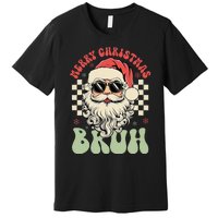 Merry Christmas Bruh Santa Sunglasses Retro Premium T-Shirt