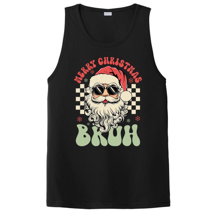 Merry Christmas Bruh Santa Sunglasses Retro PosiCharge Competitor Tank