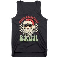 Merry Christmas Bruh Santa Sunglasses Retro Tank Top