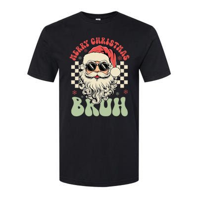 Merry Christmas Bruh Santa Sunglasses Retro Softstyle CVC T-Shirt