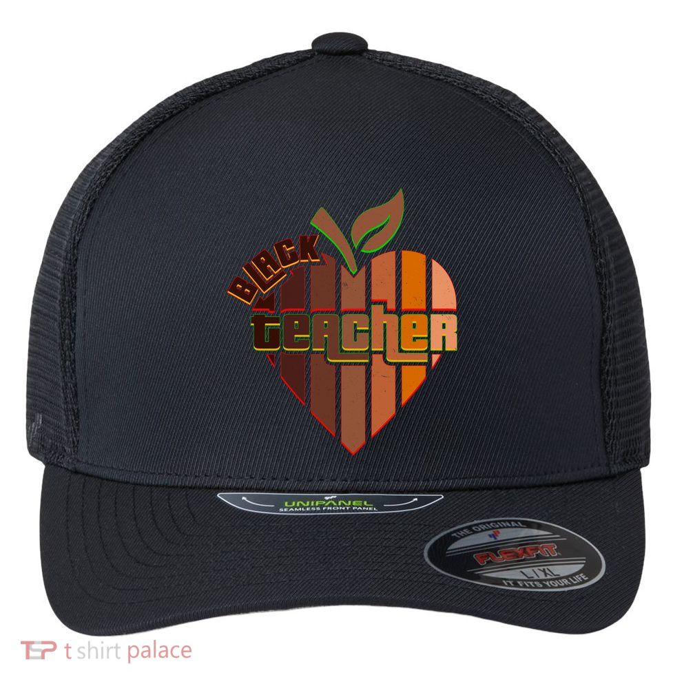 Melanin Colors Black Teacher Flexfit Unipanel Trucker Cap