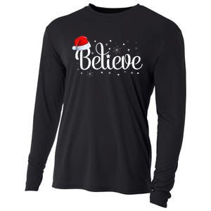 Merry Christmas Believe In Santa Claus Family Pajamas Cooling Performance Long Sleeve Crew