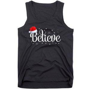 Merry Christmas Believe In Santa Claus Family Pajamas Tank Top