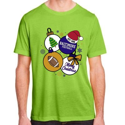 Merry Christmas Baltimore Football Est 1996 Adult ChromaSoft Performance T-Shirt