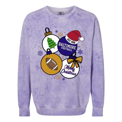 Merry Christmas Baltimore Football Est 1996 Colorblast Crewneck Sweatshirt