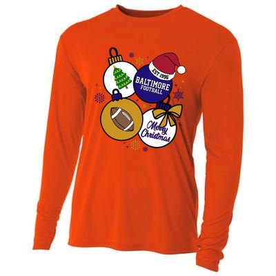 Merry Christmas Baltimore Football Est 1996 Cooling Performance Long Sleeve Crew