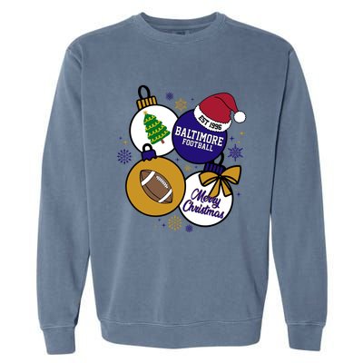 Merry Christmas Baltimore Football Est 1996 Garment-Dyed Sweatshirt