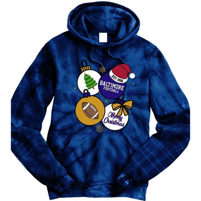 Merry Christmas Baltimore Football Est 1996 Tie Dye Hoodie