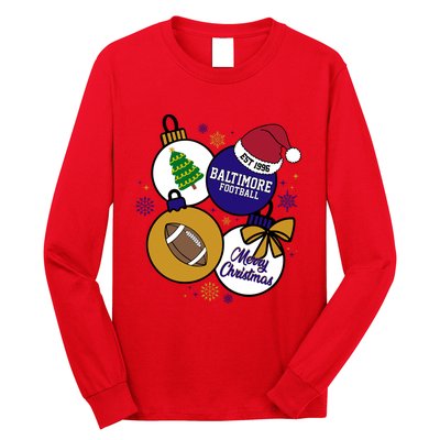 Merry Christmas Baltimore Football Est 1996 Long Sleeve Shirt