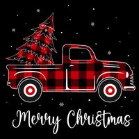 Merry Christmas Buffalo Red Plaid Truck Tree Cooling Performance Crew T-Shirt