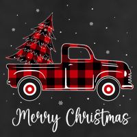Merry Christmas Buffalo Red Plaid Truck Tree 11oz C Handle Ceramic Mug