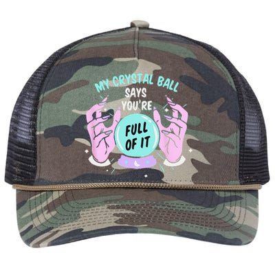 My Crystal Ball Says Youre Full Of It Funny Psychic Humor Retro Rope Trucker Hat Cap