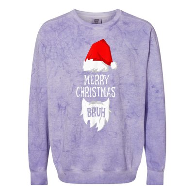 Merry Christmas Bruh Santa Xmas Family Matching Costume Colorblast Crewneck Sweatshirt