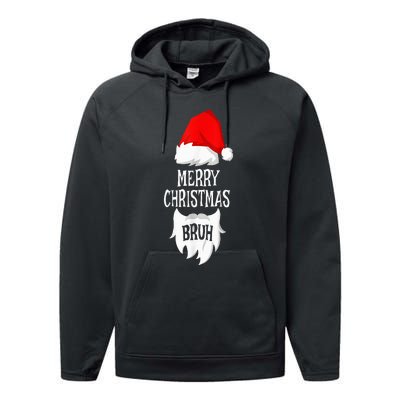 Merry Christmas Bruh Santa Xmas Family Matching Costume Performance Fleece Hoodie