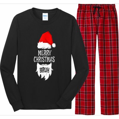 Merry Christmas Bruh Santa Xmas Family Matching Costume Long Sleeve Pajama Set