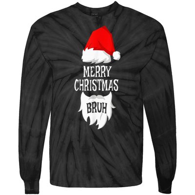 Merry Christmas Bruh Santa Xmas Family Matching Costume Tie-Dye Long Sleeve Shirt