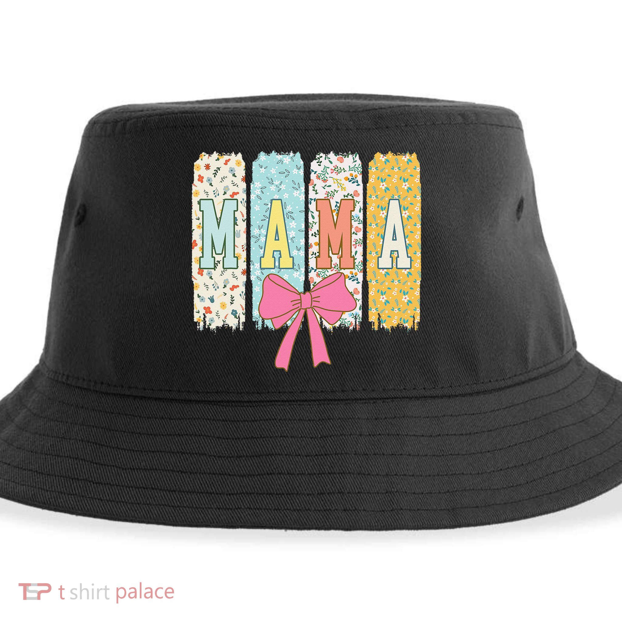 Mama Coquette Bow Groovy Floral Mothers Day Mama Sustainable Bucket Hat