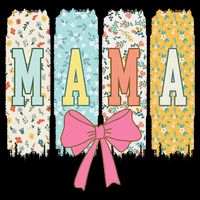 Mama Coquette Bow Groovy Floral Mothers Day Mama Drawstring Bag