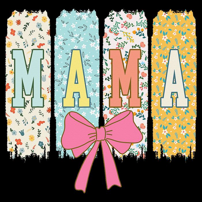 Mama Coquette Bow Groovy Floral Mothers Day Mama Drawstring Bag