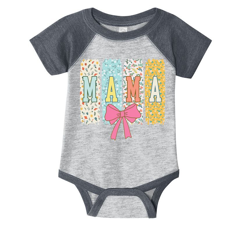 Mama Coquette Bow Groovy Floral Mothers Day Mama Infant Baby Jersey Bodysuit