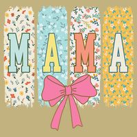 Mama Coquette Bow Groovy Floral Mothers Day Mama Polo