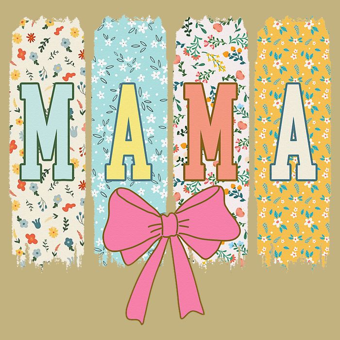 Mama Coquette Bow Groovy Floral Mothers Day Mama Polo