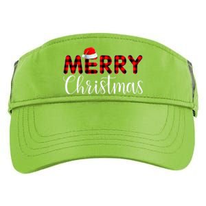 Merry Christmas Buffalo Plaid Red Santa Hat Pajama  Adult Drive Performance Visor